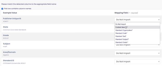 Match the detected columns